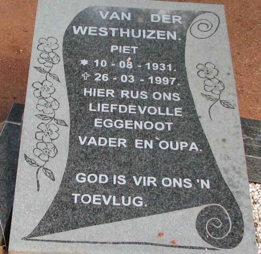 WESTHUIZEN Piet, van der 1931-1997
