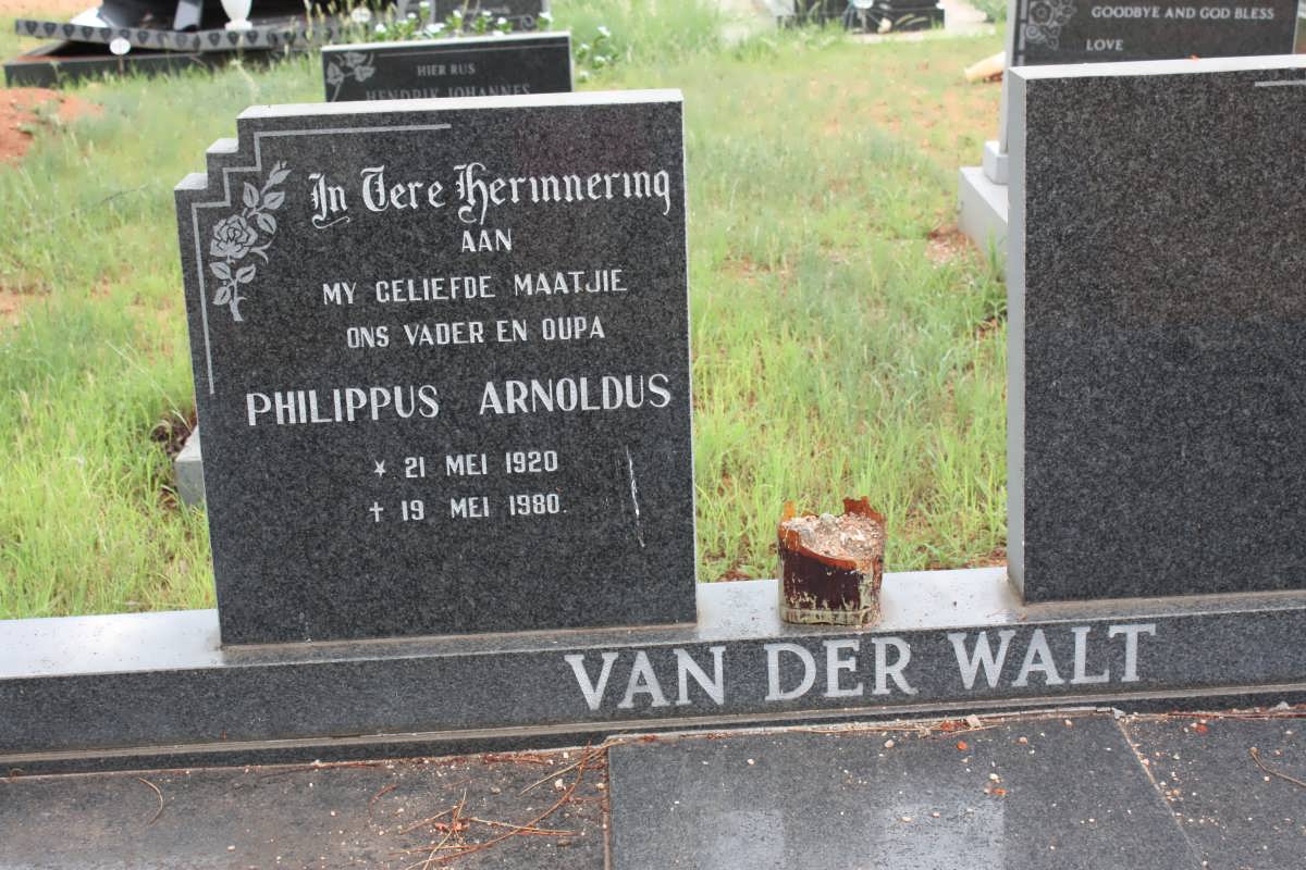 WALT Philippus Arnoldus, van der 1920-1980
