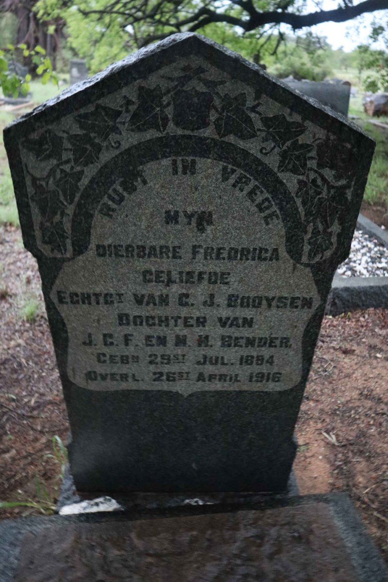 BOOYSEN Fredrica nee BENDER 1894-1916