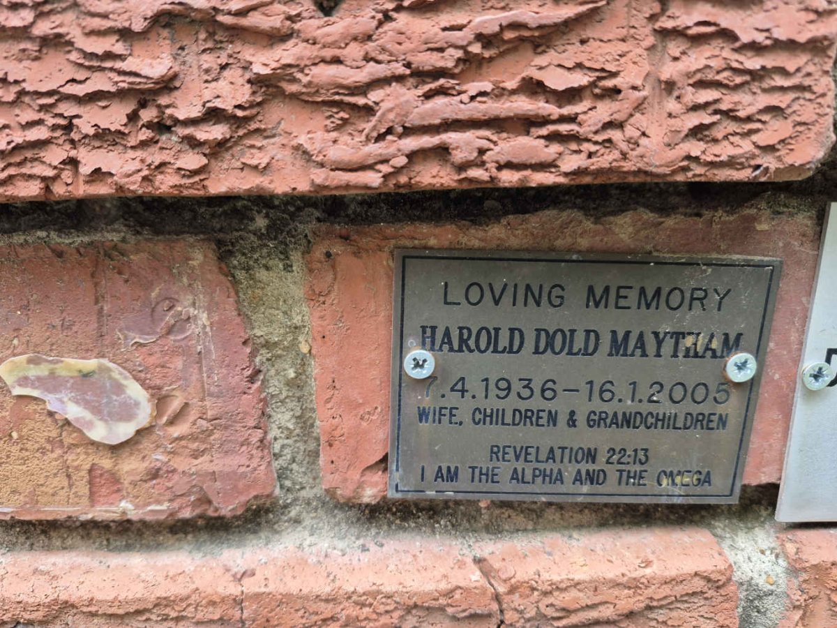 MAYTHAM Harold Dold 1936-2006