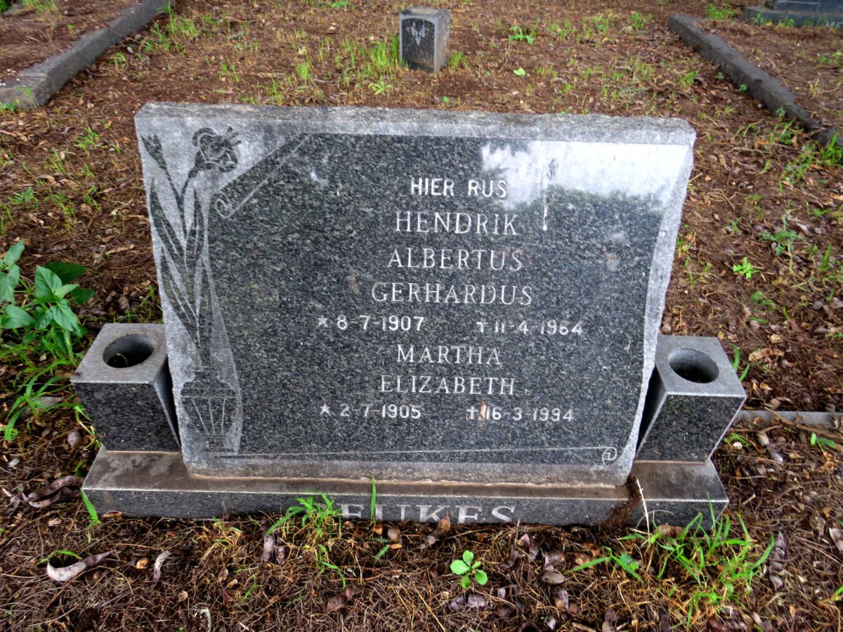 BEUKES Hendrik Albertus Gerhardus 1907-1964 & Martha Elizabeth 1905-1994