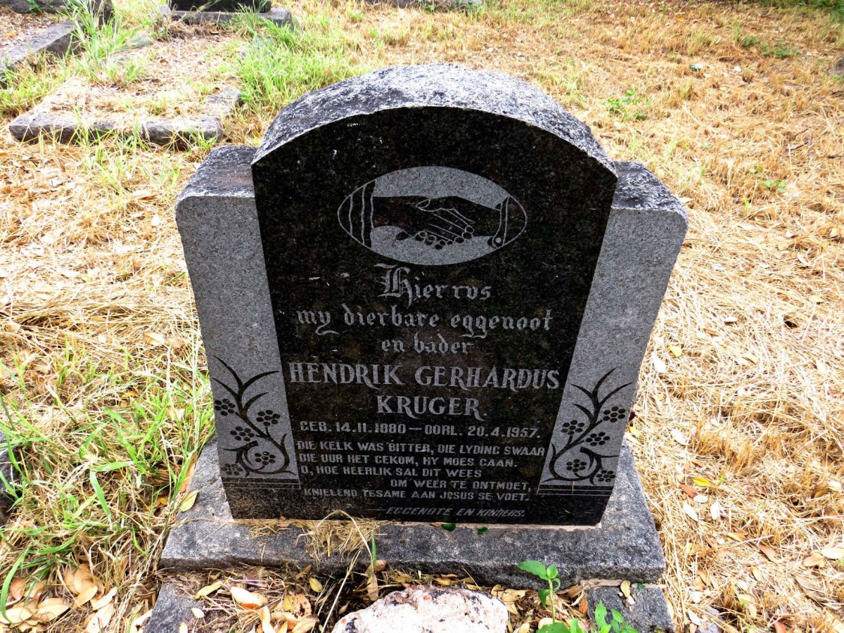 KRUGER Hendrik Gerhardus 1880-1957