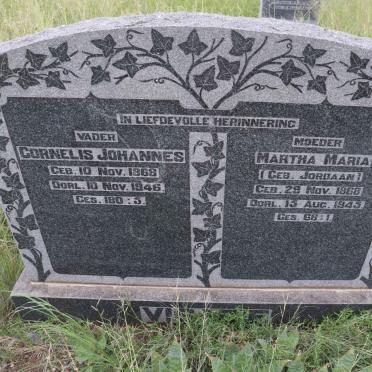 VISAGIE Cornelis Johannes 1868-1946 & Martha Maria nee JORDAAN 1868-1945